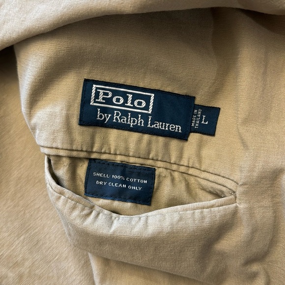 Polo By Ralph Lauren Men’s 3 Button 100% Cotton Khaki Blazer - Picture 3 of 10